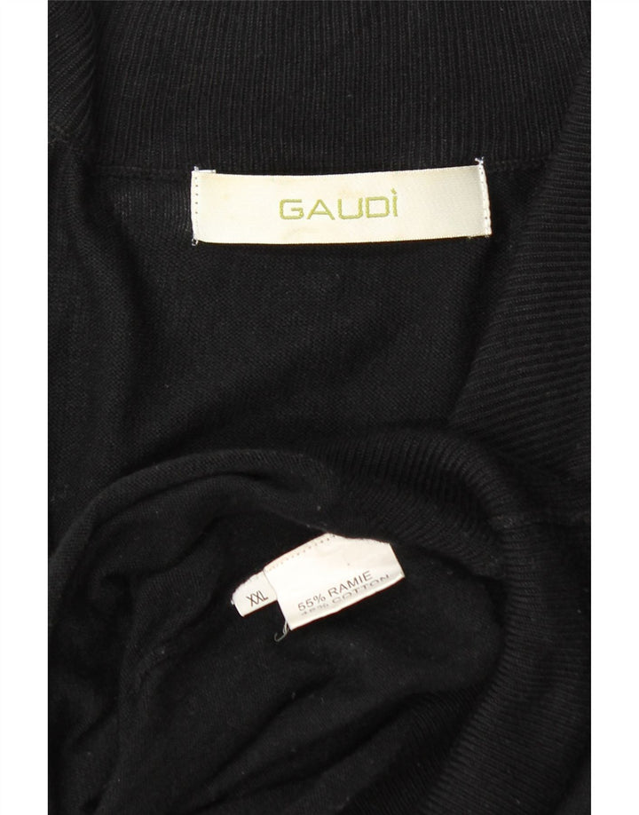 Gaudi Mens Cardigan Sweater 2XL Black Ramie