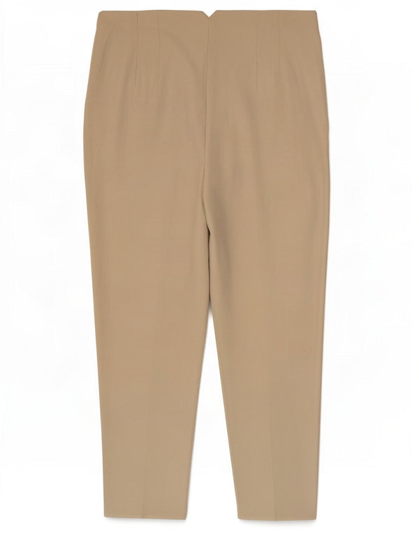 Zara Mujer Pantalón Chino Cónico De Cintura Alta XL W32 L26 Beige
