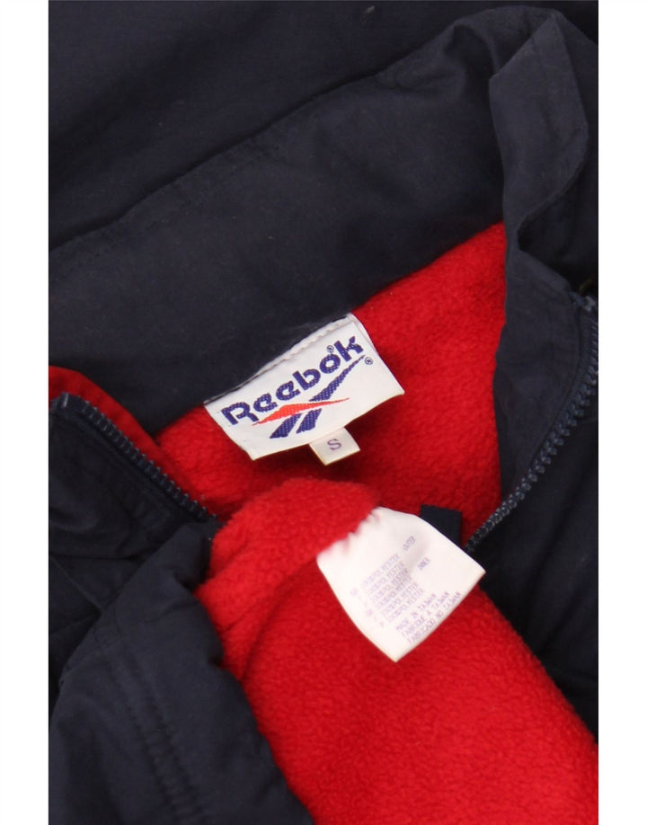 Reebok Mens Oversized Hooded Graphic Anorak Jacket UK 36 Small Navy Blue