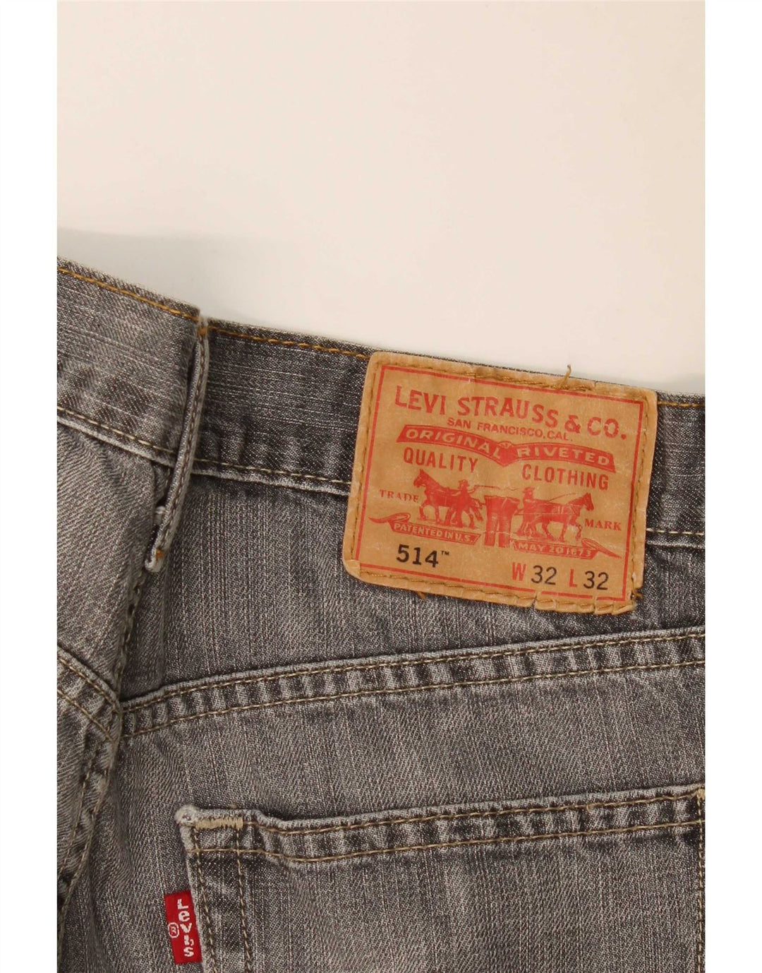 Levi's Womens 514 Straight Jeans W32 L32 Grey Cotton