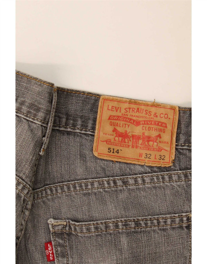 Levi's Womens 514 Straight Jeans W32 L32 Grey Cotton