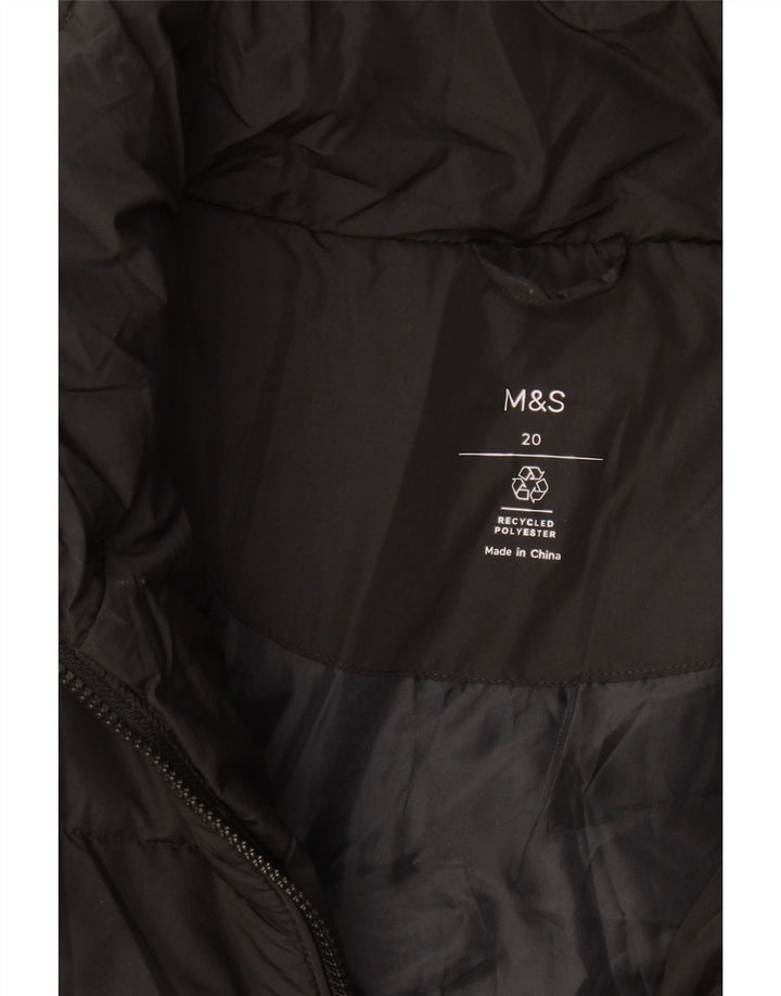 Marks & Spencer Damska ocieplana kurtka UK 20 2XL Czarny poliester
