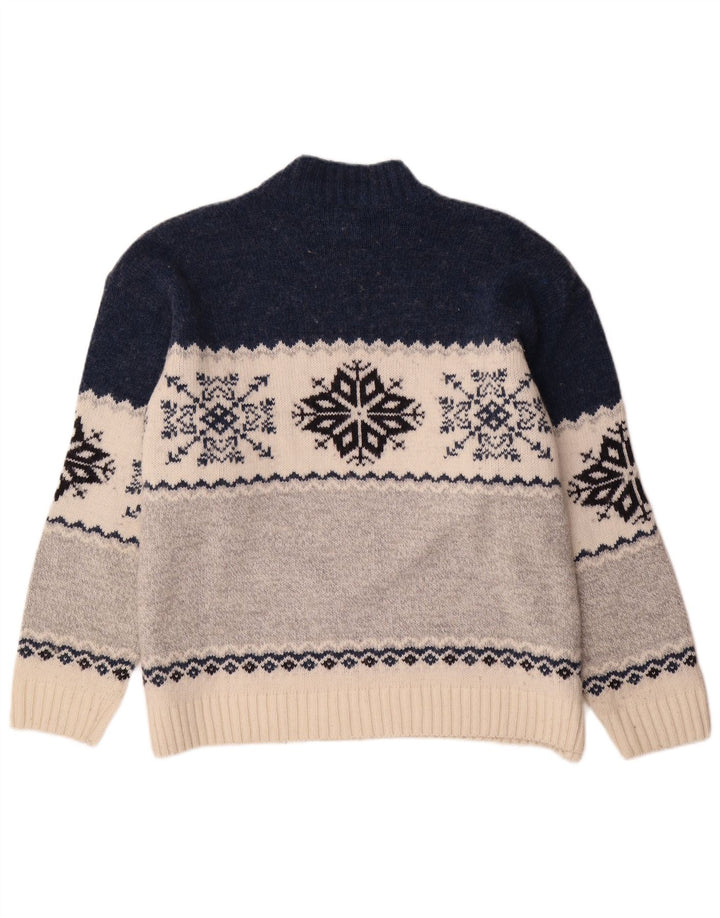 Campagnolo Herre Turtle Neck Jumper Sweater XL Flerfarvet Fair Isle Wool
