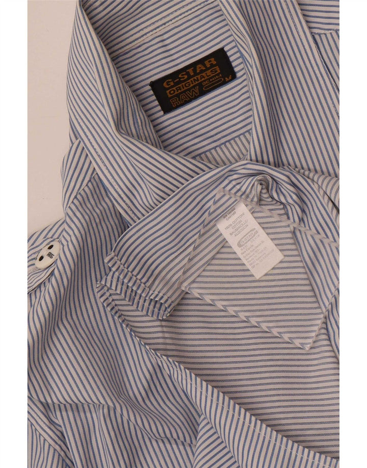 Camicia militare da uomo G-Star in cotone gessato blu medio