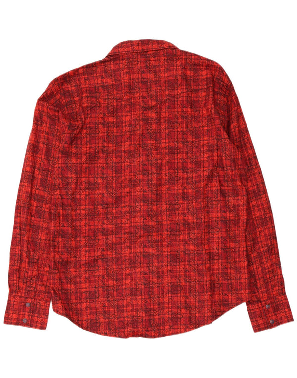 Wrangler Mens Flannel Shirt XL Red Paisley Cotton