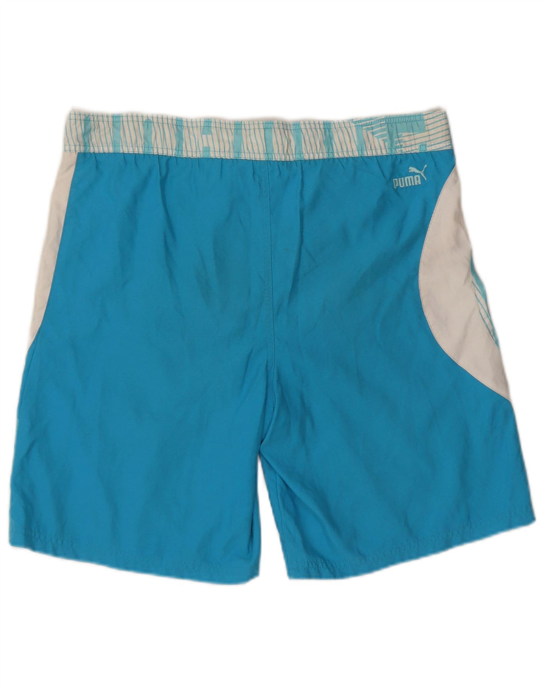 Puma Mens Graphic Swimming Shorts Medium Blue Colourblock Polyester