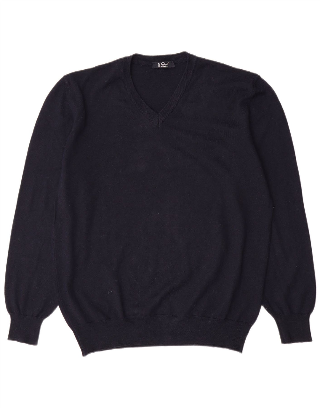 SIR RAPHAEL Mens V-Neck Jumper Sweater 2XL Navy Blue Acrylic