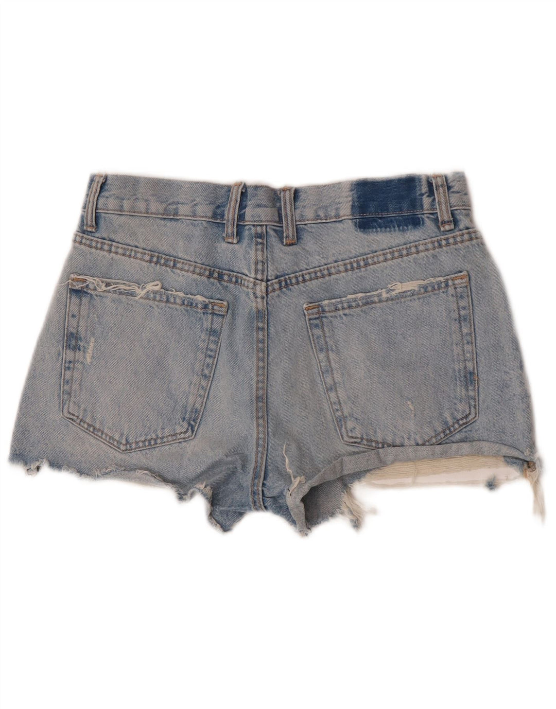 Zara Womens Distressed Denim Shorts EU 38 Small W28  Blue Cotton