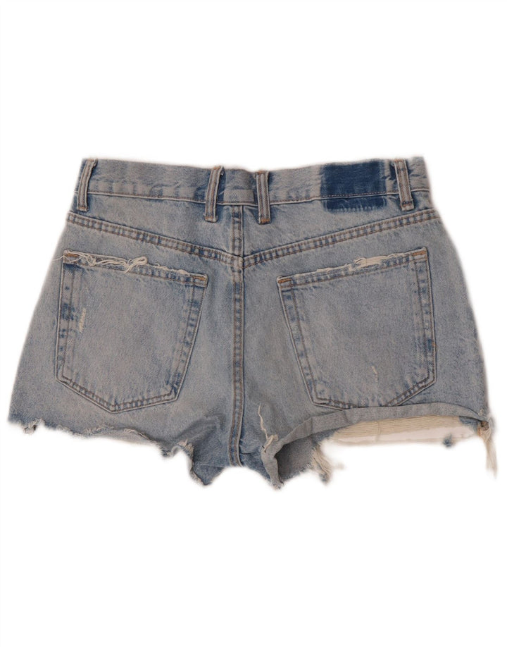 Zara Womens Distressed Denim Shorts EU 38 Small W28  Blue Cotton