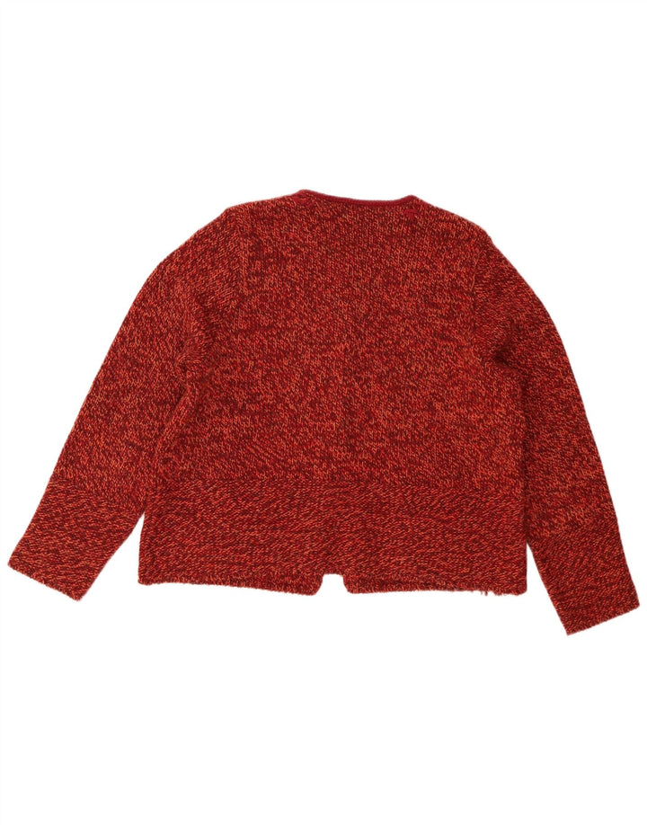 Backstage Damen-Cardigan-Pullover UK 14 Mittelorange geflecktes Polyacryl