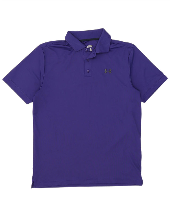 Under Armour Mens Heat Gear Polo Shirt Medium Blue Polyester