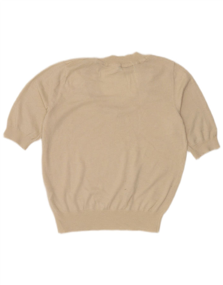 Zara Chemisier à manches courtes pour femme UK 12 Medium Off White Nylon