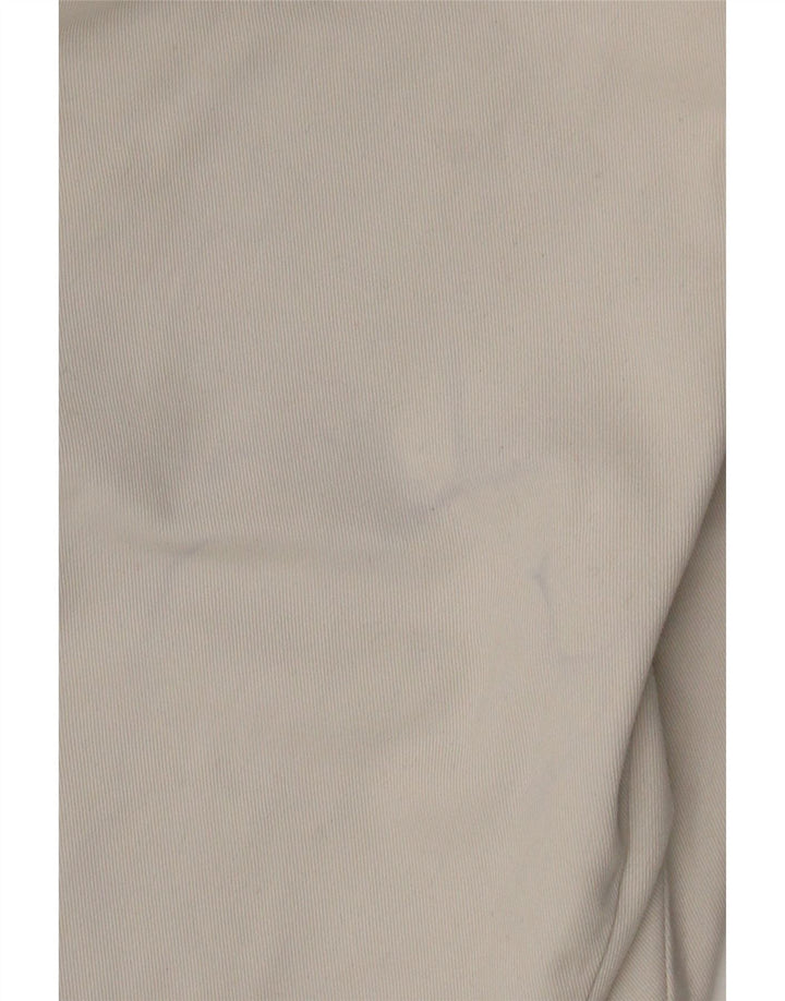 MAVERICK Mens Straight Cargo Trousers W36 L30 White Cotton
