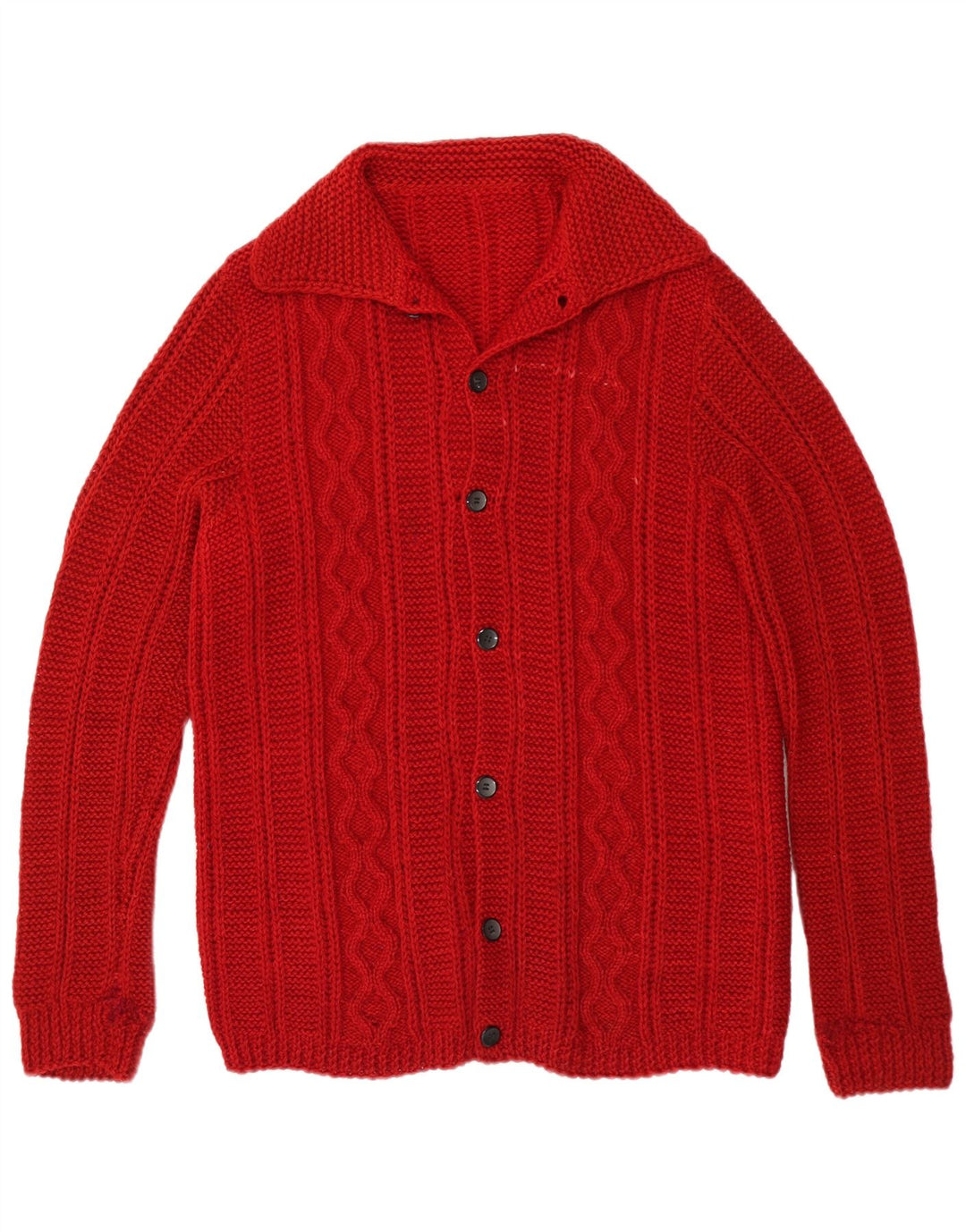 Vintage Mens Cardigan Sweater Medium Burgundy