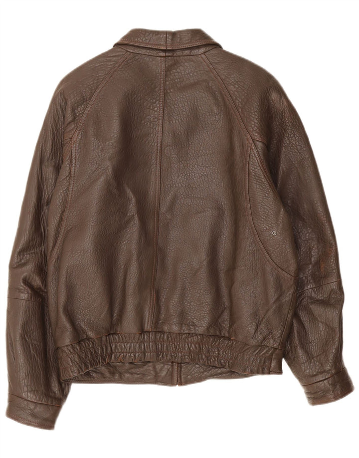 Vintage Herren Lederjacke IT 48 Mittelbraun