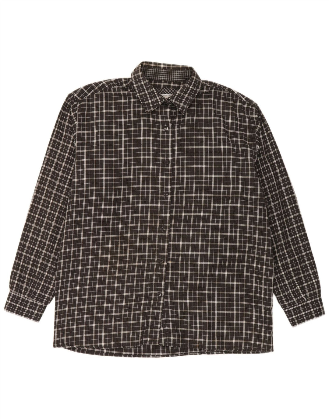 Amaranto Womens Flannel Shirt UK 16 Large Black Check Polyester