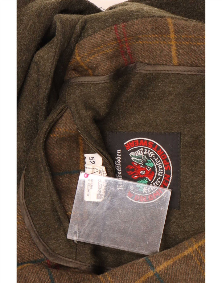 Rehbochloden Mens Overcoat EU 52 XL Khaki Wool