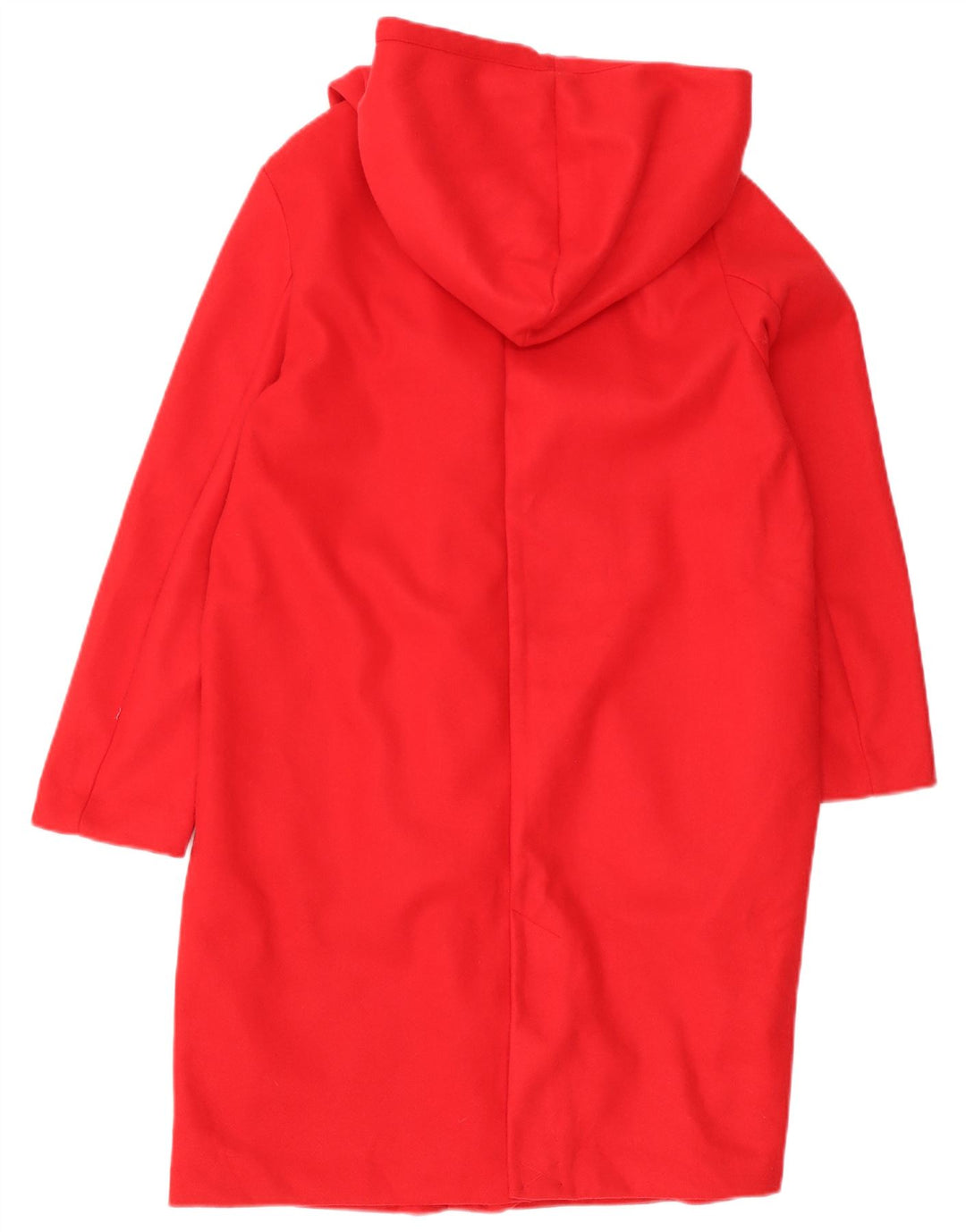 Zara Womens Hooded Overcoat UK 14 Medium Red Polyester
