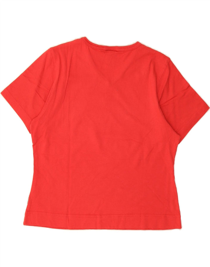 ADIDAS Womens T-Shirt Top UK 14 Medium  Red Cotton Vintage Adidas and Second-Hand Adidas from Messina Hembry 