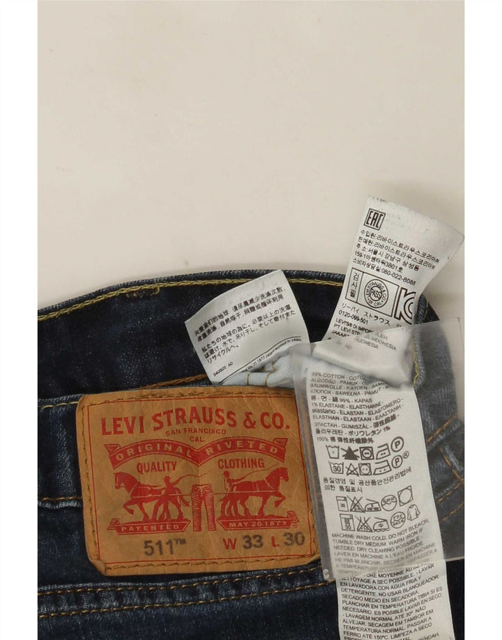Levi's Herren 511 Slim Jeans W33 L30 Marineblaue Baumwolle