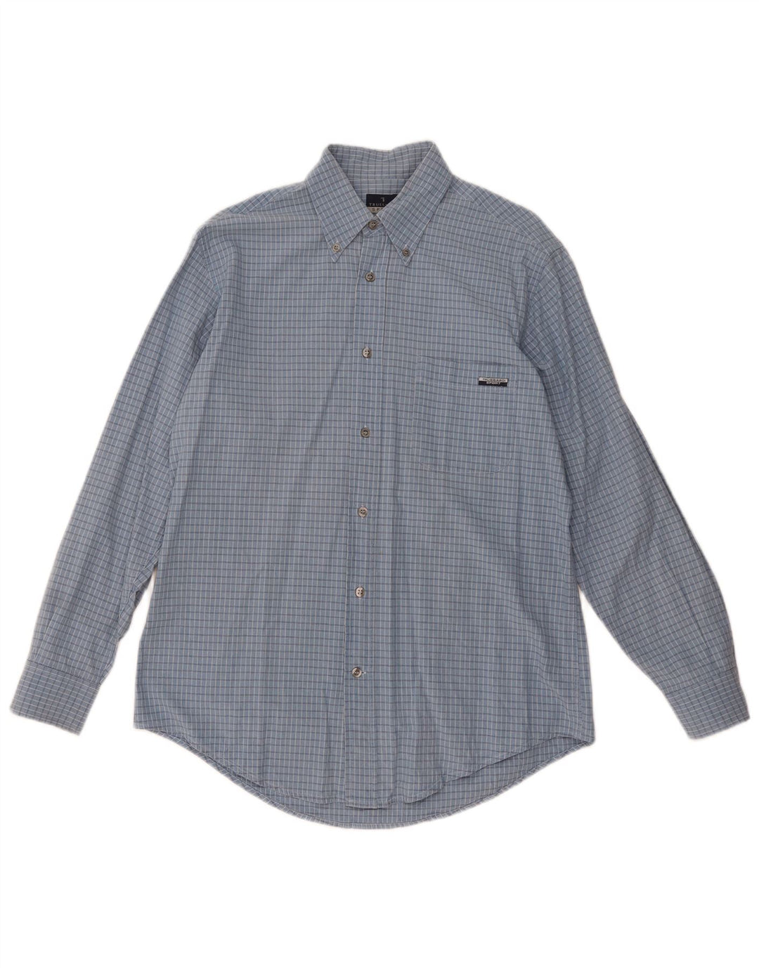 Trussardi herreskjorte stor blå Gingham