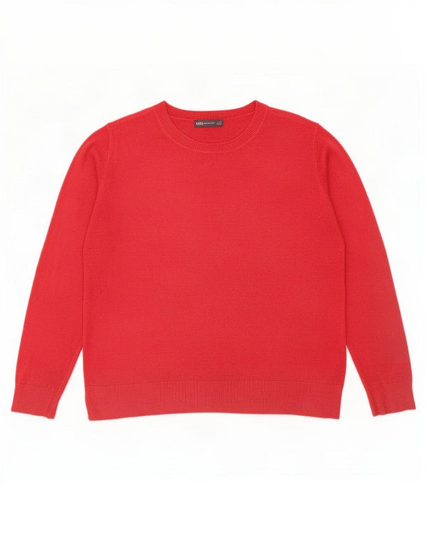 Marks & Spencer Suéter con Cuello Barco para Mujer UK 46 Grande Acrílico Rosa