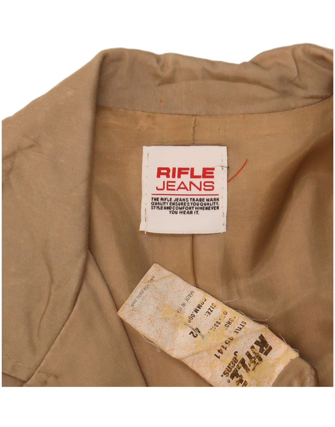 RIFLE Womens 3 Button Blazer Jacket IT 42 Medium Beige