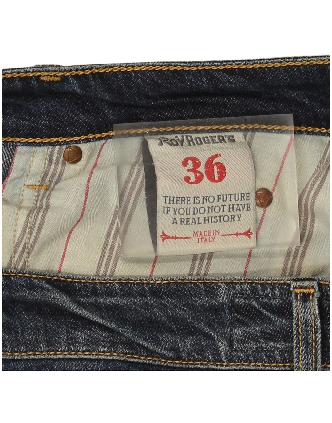 Roy Rogers Mens Straight Jeans W36 L30 Blue Cotton