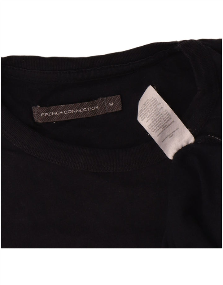 French Connection Mens T-Shirt Top Medium Navy Blue Cotton