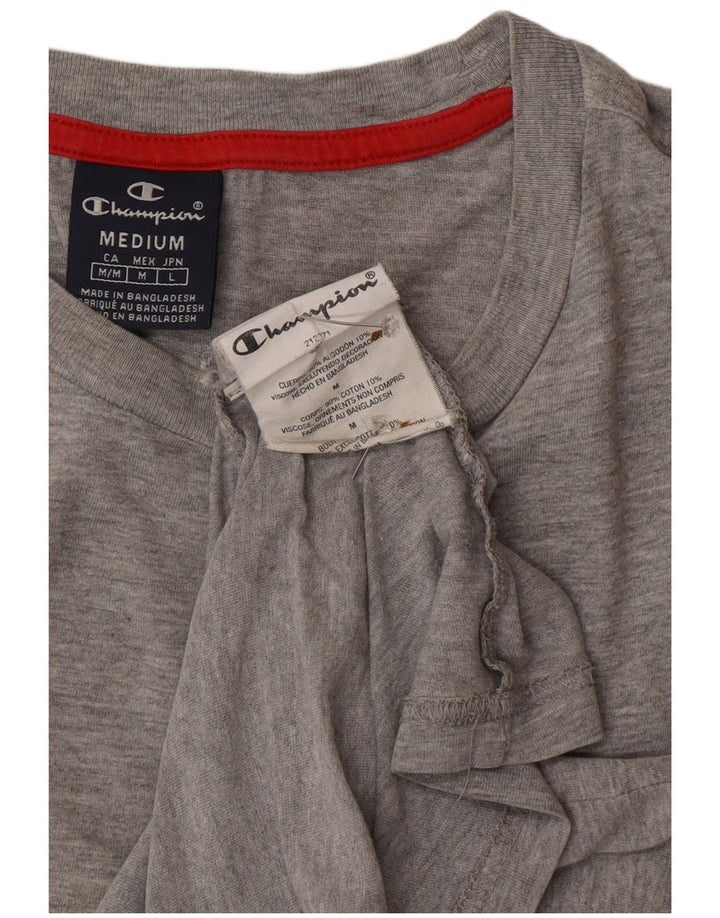 CHAMPION Mens T-Shirt Top Medium Grey Cotton