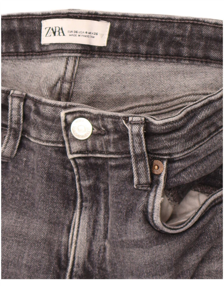 Zara Womens Cropped Jeans EU 36 XS W26 L25 Grey