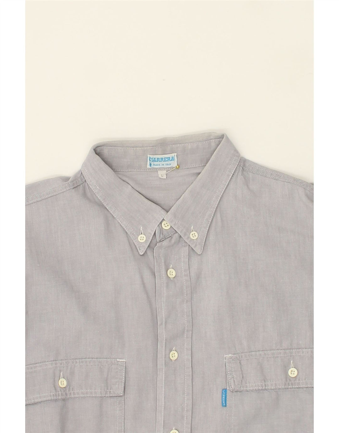 CARRERA Mens Shirt Large Grey Cotton Vintage Carrera and Second-Hand Carrera from Messina Hembry 