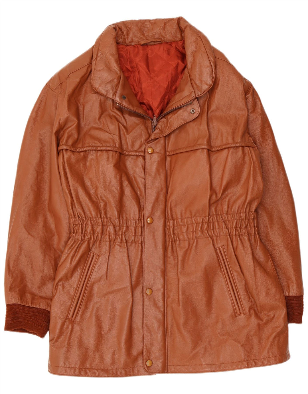 Vintage læderjakke til kvinder UK 10 Small Brown