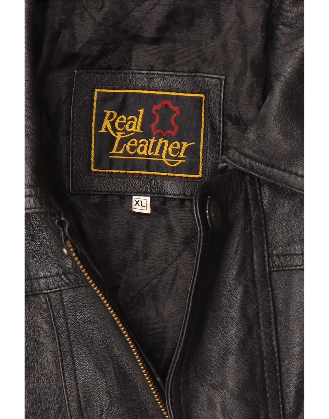 Giacca in pelle vintage da uomo UK 42 XL nera