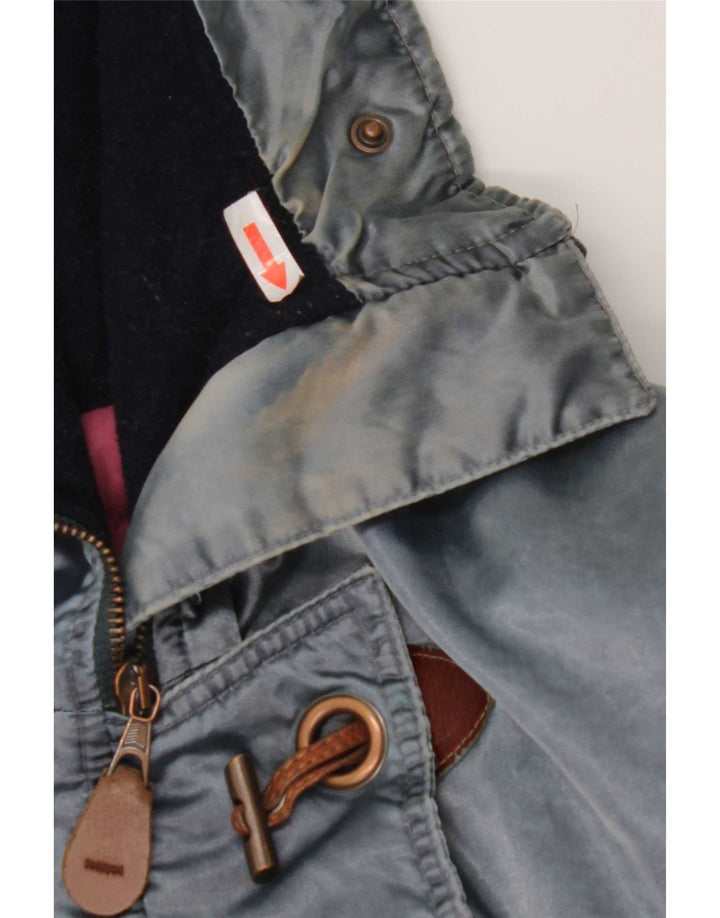 Vintage Womens Hooded Oversized Windbreaker Jacket IT 44 Medium Blue
