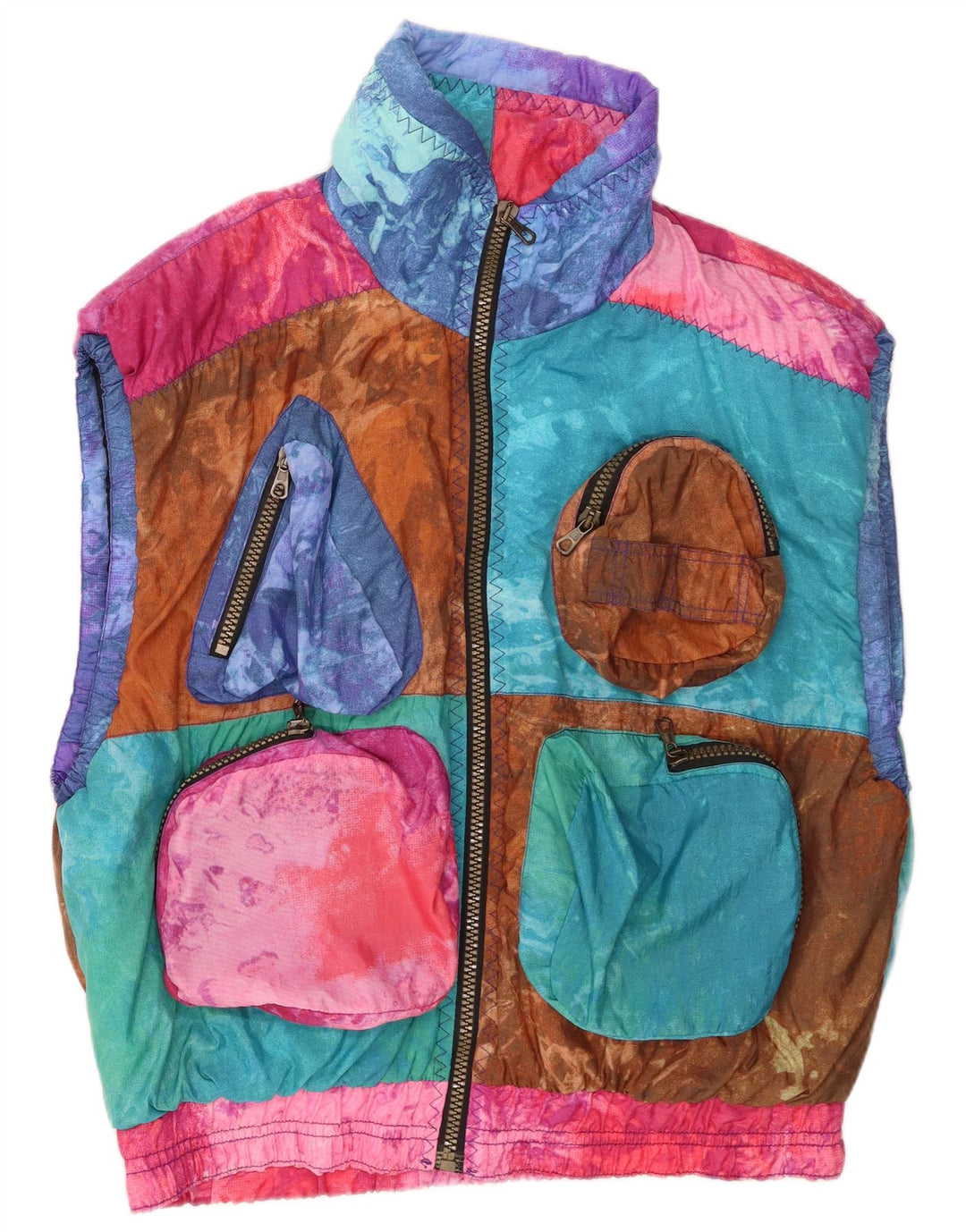 C.Keer Mens Utility Gilet IT 52 XL Multicoloured Colourblock Polyamide