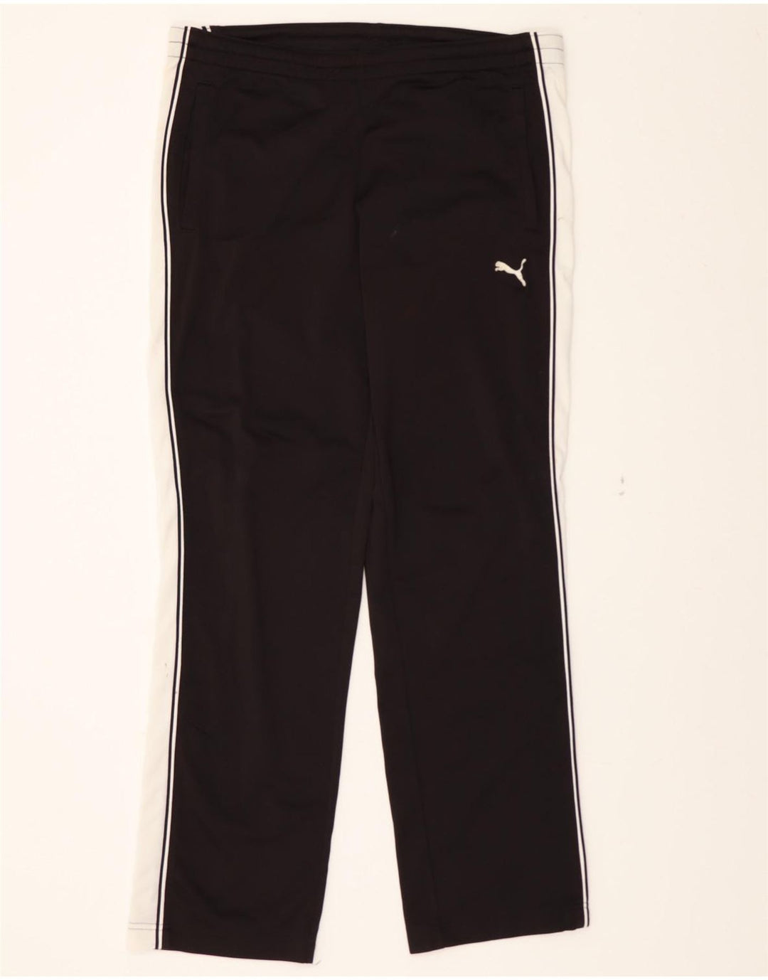 PUMA Mens Tracksuit Trousers Small Black Colourblock Polyester Vintage Puma and Second-Hand Puma from Messina Hembry 