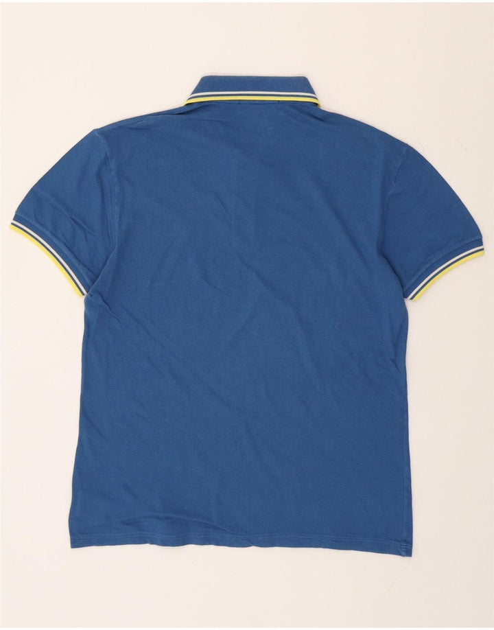 FRED PERRY Mens Light and Stretch Polo Shirt Medium Blue Cotton