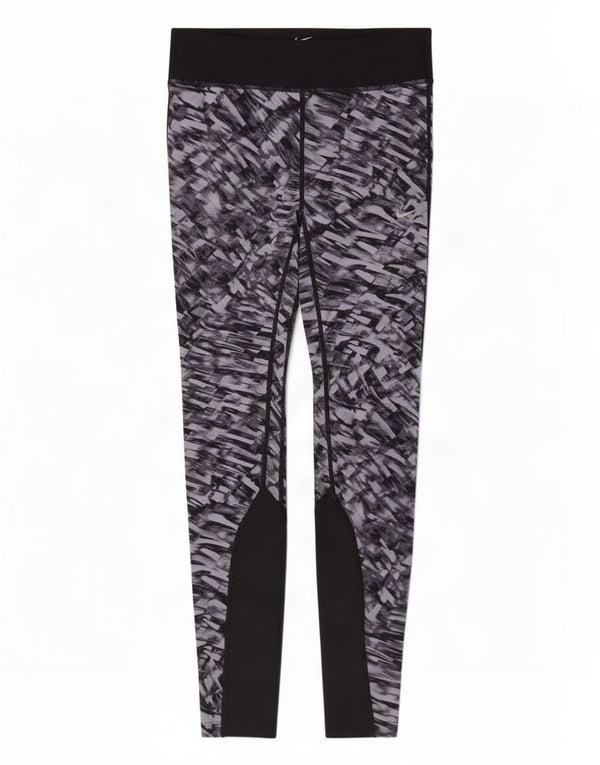 Leggings Nike Dri Fit modello astratto da donna UK 8 piccolo grigio