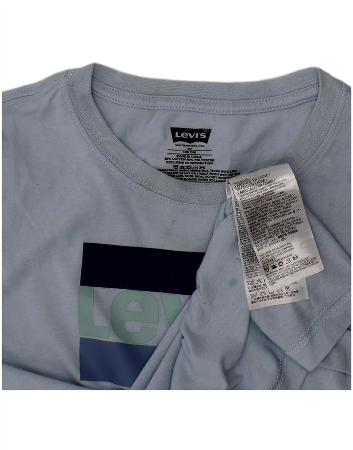 LEVI'S Boys Graphic T-Shirt Top 7-8 Years Blue Cotton