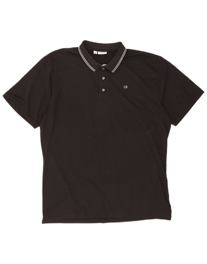 Polo da uomo Calvin Klein 2XL poliestere a righe nere