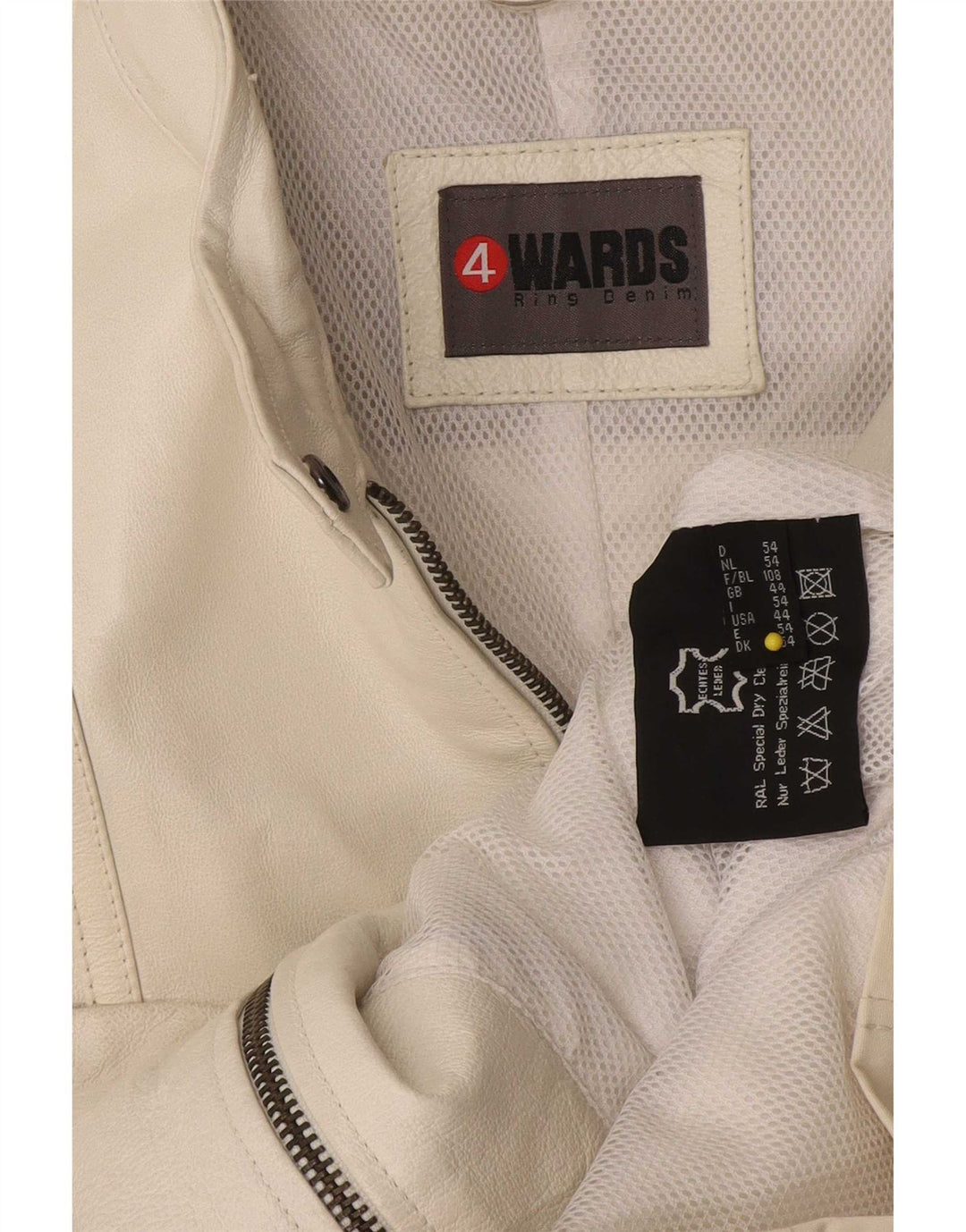 Vintage Womens Oversized Leather Jacket IT 44 Medium White Leather