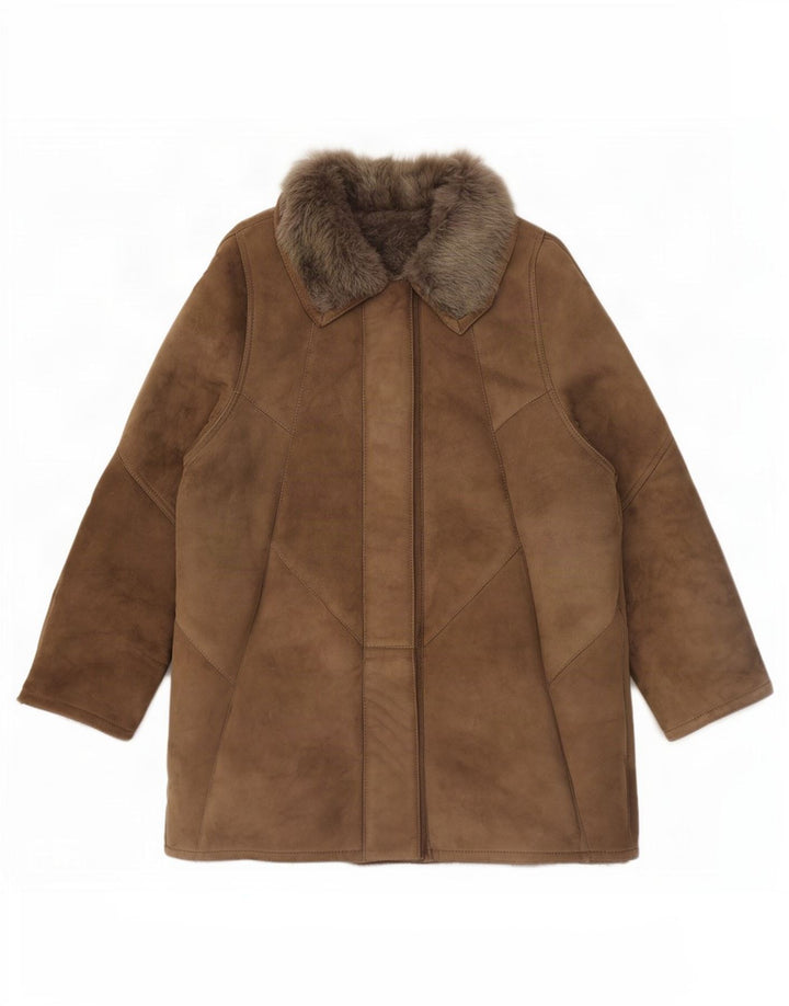 veste shearling femme vintage EU 46 XL Marron