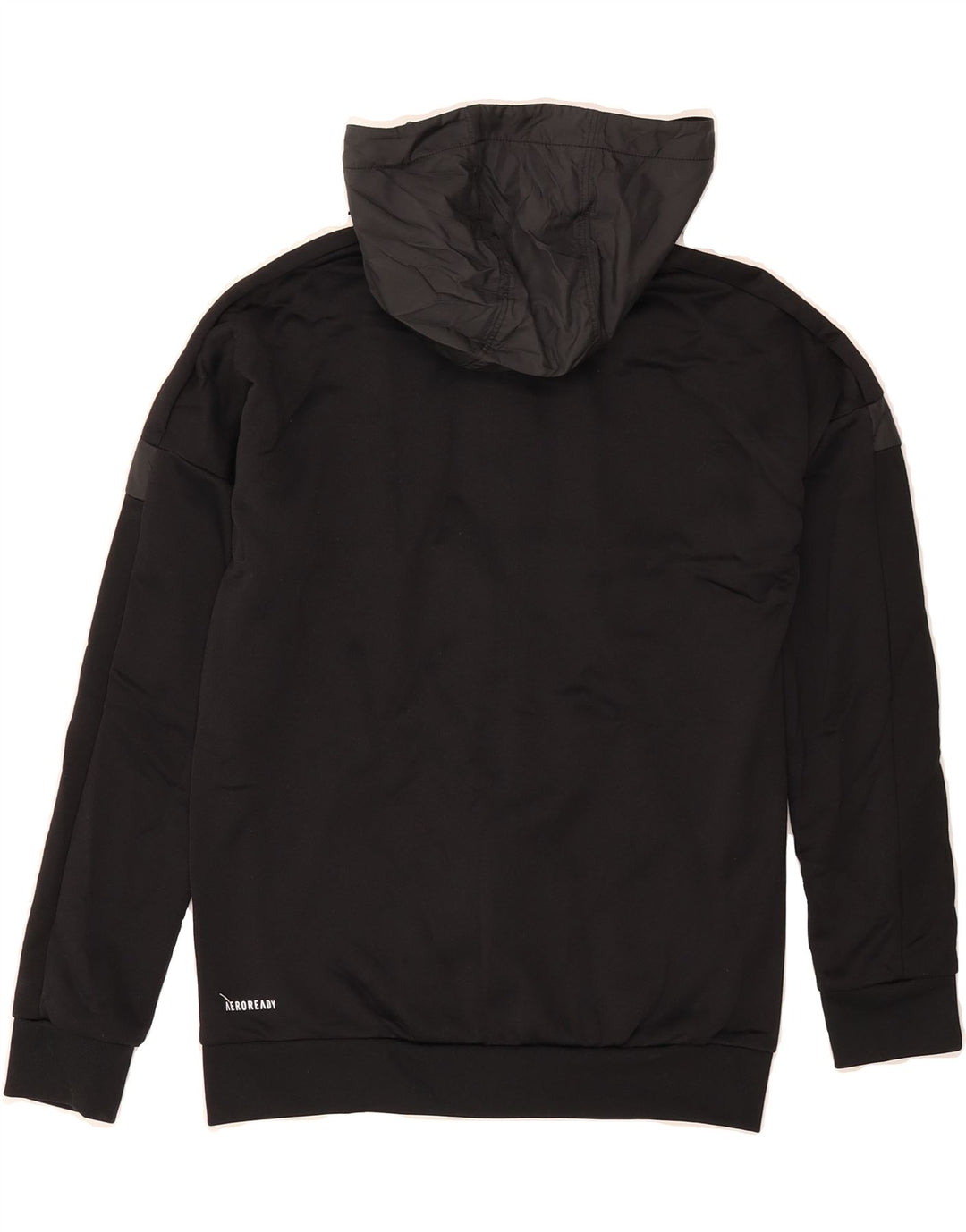 ADIDAS Boys Zip Hoodie Sweater 11-12 Years Black Polyester Vintage Adidas and Second-Hand Adidas from Messina Hembry 