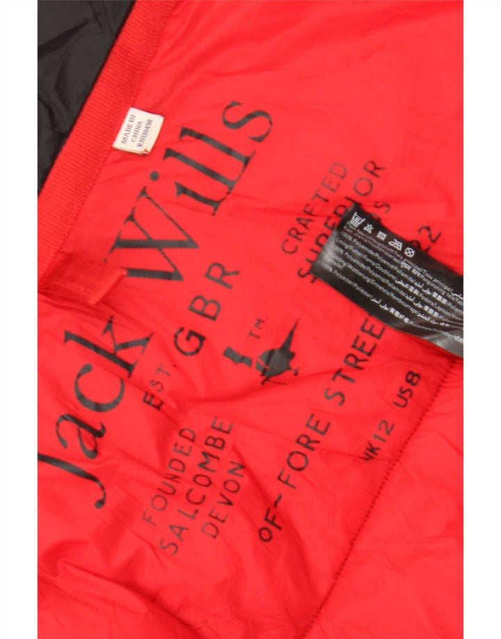 Jack Wills női kapucnis párnázott dzseki UK 12 közepes fekete poliamid