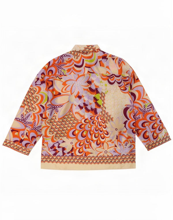 Zara Womens Longline Oversized skjortebluse UK 6 XS Multicolored Floral