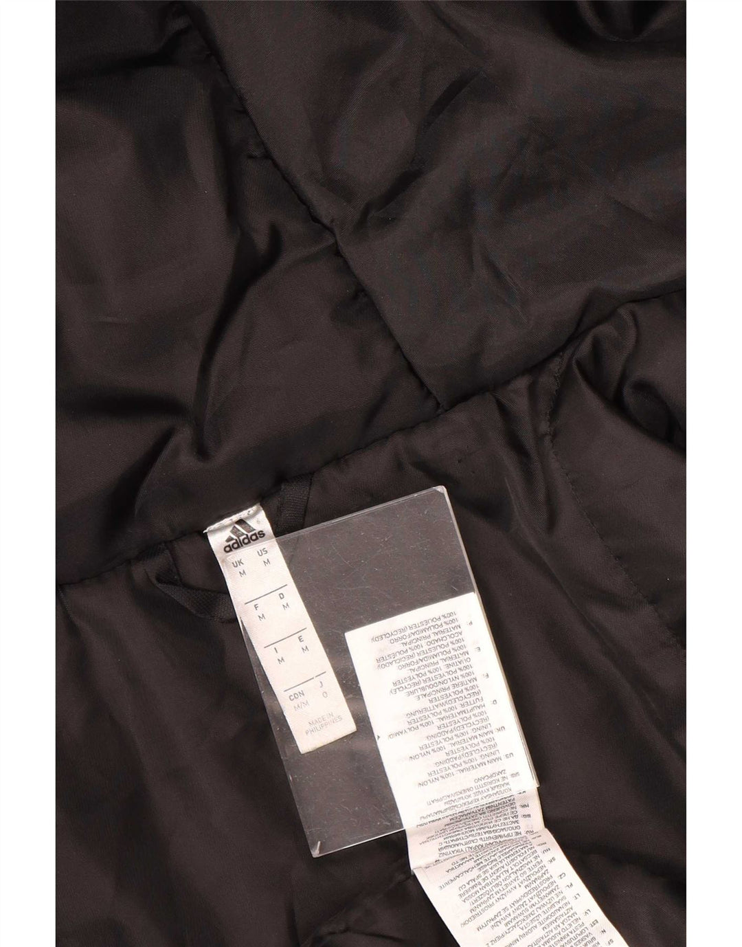 Adidas Manteau rembourré à capuche pour homme UK 38 Medium Noir Polyester