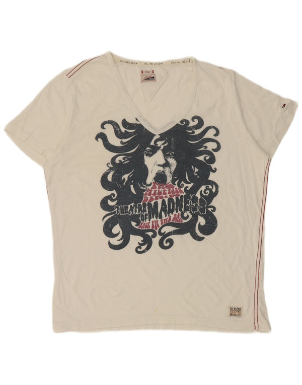 T-shirt grafica da donna Tommy Hilfiger Top UK 16 Large Bianca
