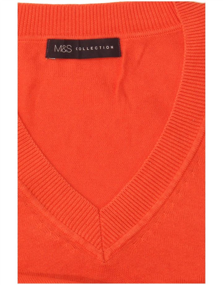 Marks & Spencer Suéter con Cuello en V para Mujer UK 40 Mediano Rojo