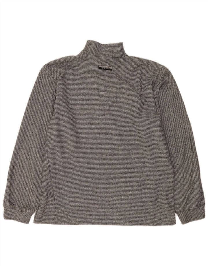 Odlo Mens Zip Neck Sweatshirt Jumper XL Grey Pinstripe
